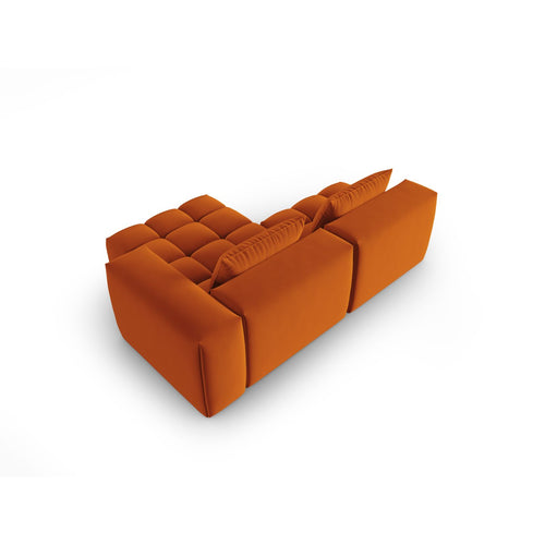 Cosmopolitan Design - Modulaire hoekbank rechts Verona 3-zits, flueel terracotta - 145x205x70cm