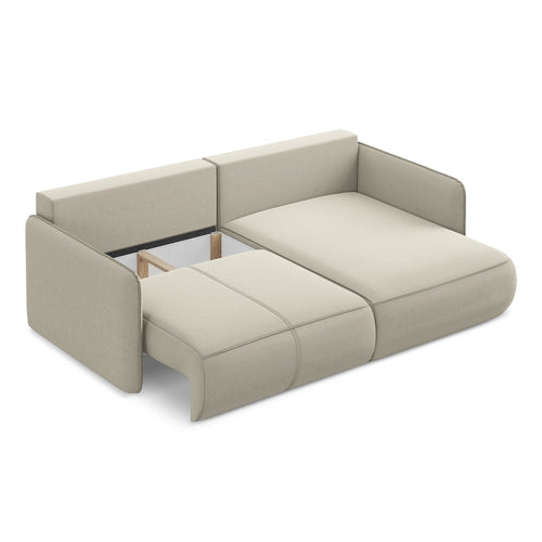 LaMiaSofa hoekbank rechts Palermo - velours - parel - 207x148x86