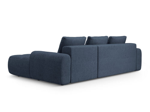Cosmopolitan Design Converteerbare hoekbank rechts met opbergdoos Linz 3-zits, structurele stof donkerblauw - 142x275x84cm