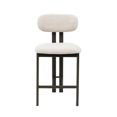 Giga Meubel Barstoel Noor - Beige/Brons - Zithoogte 65cm - Set van 2