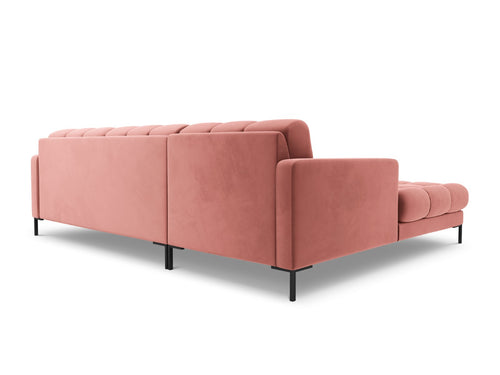 Cosmopolitan Design linker hoekbank Bali 5-zits, flueel, roze - 185x293x75cm