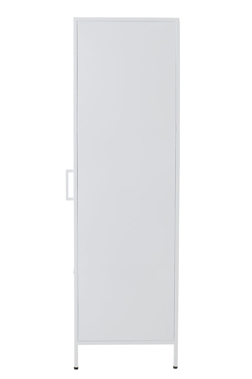 J-Line decoratie Kast - polyresin - ijzer/glas - wit