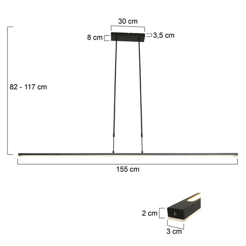 Steinhauer hanglamp Zelena - 3 lichts - 155x 117 cm - zwart - vtwonen shop