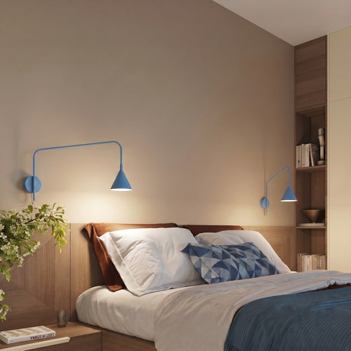 Sollux Lighting Wandlamp NOX 1 lichtblauw met schakelaar - 14x61x30cm