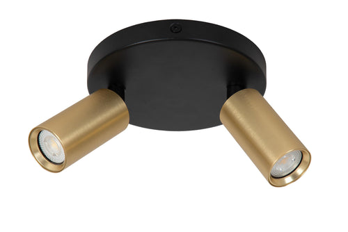 Lucide plafondspot RITMO - 2xGU10 (MR11) - Mat Goud / Messing