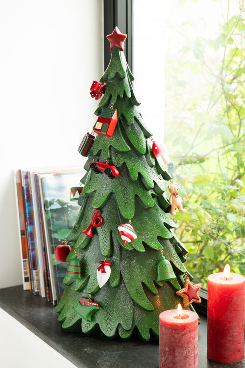 J-Line decoratie Kerstboom Ornamenten - polyresin - mix - large - vtwonen shop