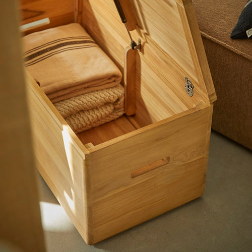 Tikamoon Opbergkist van massief teak - Naturel