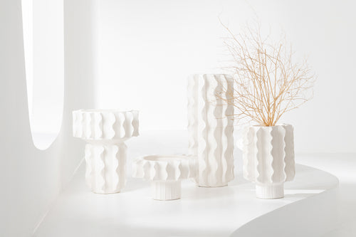 J-Line vaas Helix - keramiek - wit
