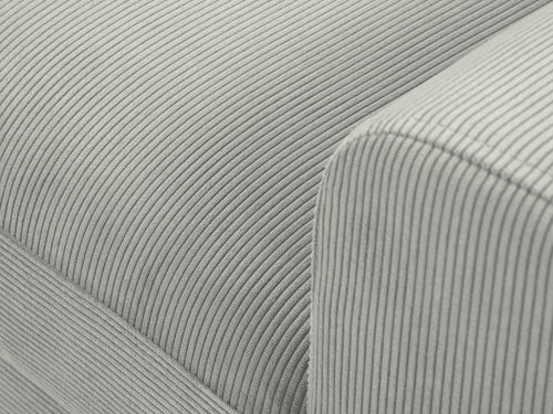 Cosmopolitan Design Uitklapbare hoekbank links met opbergdoos Kyoto 4-zits, ribfluwelen, lichtgrijs - 145x241x88cm
