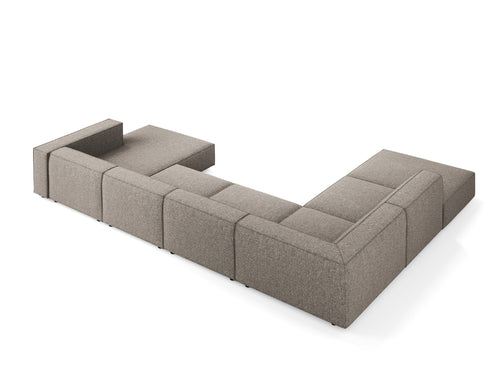 Cosmopolitan Design Panoramische hoekbank links Arendal 7-zits, chenille, grijs - 262x364x70cm