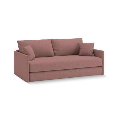 Cosmopolitan Design - Converteerbare bank Shannon 3-zits, structurele stof donkerroze - 94x209x87cm