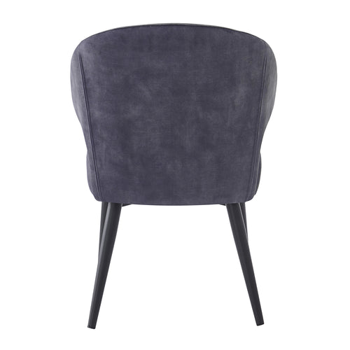 Livingfurn eetkamerstoel Donna - Velvet - Antraciet - 2 stuks