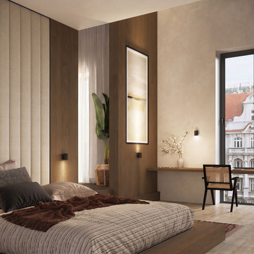 Sollux Lighting Wandlamp KARBON 10 zwart - 6,5x8,5x10cm