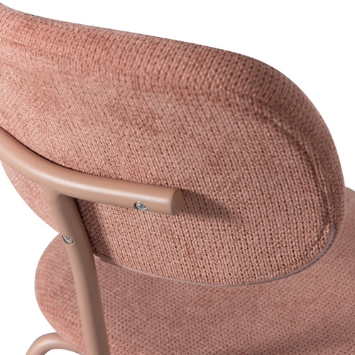 WOOOD eetkamerstoelen Link - Polyester - Roze - Set van 2 - vtwonen shop