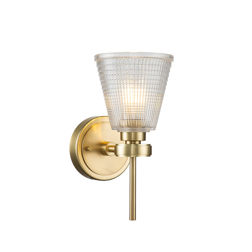 Elstead Gunnislake Wandlamp Geborsteld Messing, IP44