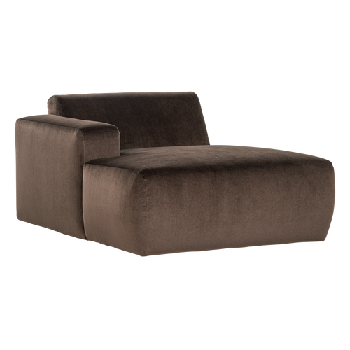 WOOOD chaise longue bank links Mojo Base - Velvet - Bruin - 74x112x162