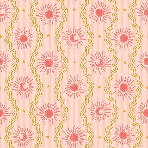 ESTAhome behang retro ornamenten roze, rood en groen - 50 x 900 cm - 131713