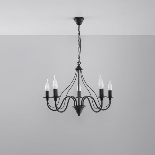 Sollux Lighting Kroonluchter MINERWA 5 zwart - 60x60x80cm