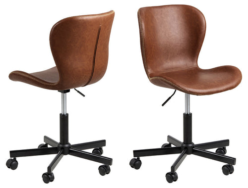 Rebellenclub Bureaustoel Pescara - Bruin Letherlook - vtwonen shop