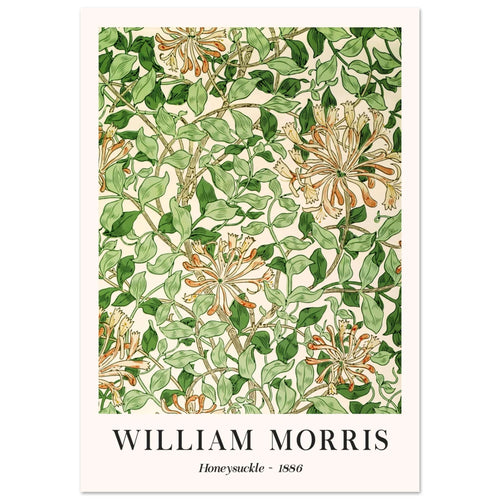 Artfulprints Poster met Lijst William Morris - Honeysuckle 1886   - 50x70 cm - Groen