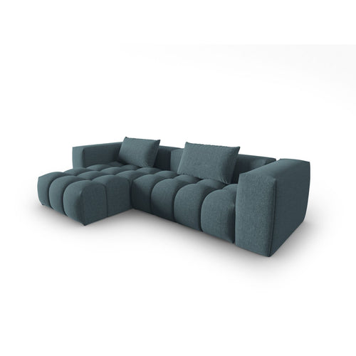 Cosmopolitan Design - Modulaire hoekbank links Verona 3-zits, structurele stof lichtblauw - 145x260x70cm