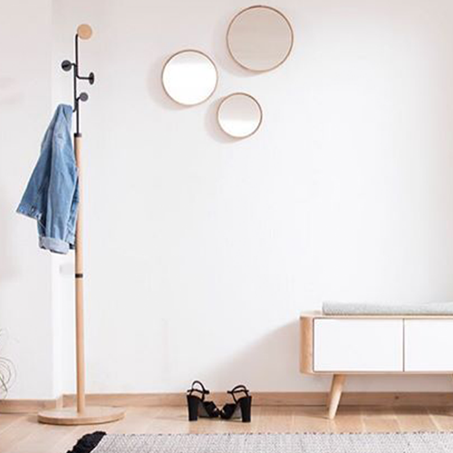 Gazzda Look Mirror Ronde Eikenhouten Wandspiegel Ø 27 cm - Whitewash