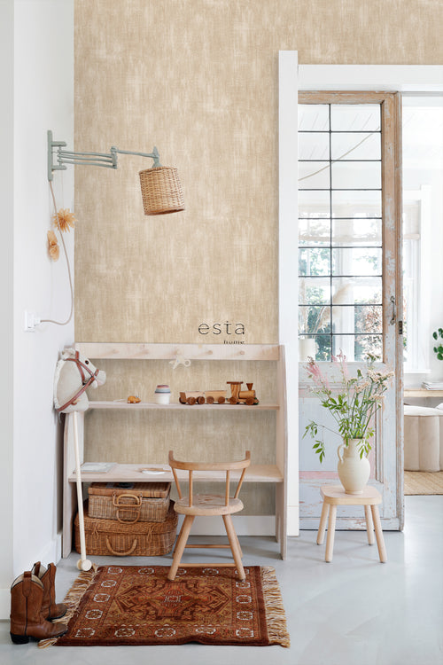 ESTAhome behang betonlook beige - 53 cm x 10.05 m - 148766