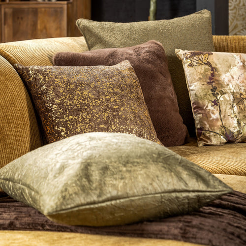 SIENA - kussenhoes 45x45 cm - glansvelours - reliëf - Military Olive - groen