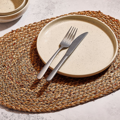 Salt & Pepper - Placemat 45x30cm ovaal maisblad donkerbruin TableTop - Set van 4
