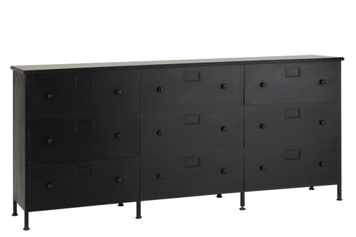 J-Line kast Cade - ijzer - zwart