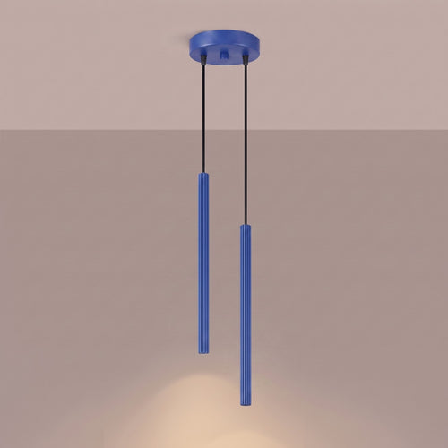 Sollux Lighting Hanglamp ARCHE 2P ultramarijn - 15x15x118cm