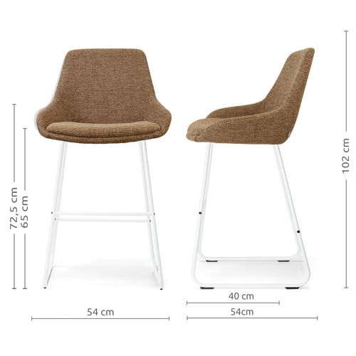 Nolon Nino-Isa barkruk bruin blend - wit onderstel - 65 cm