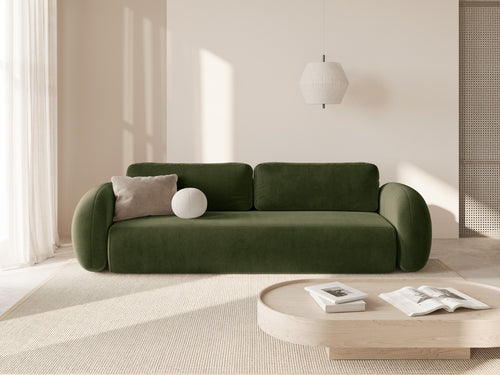 Cosmopolitan Design Slaapbank met opbergdoos Tonale 3-zits, flueel legergroen - 105x262x88cm