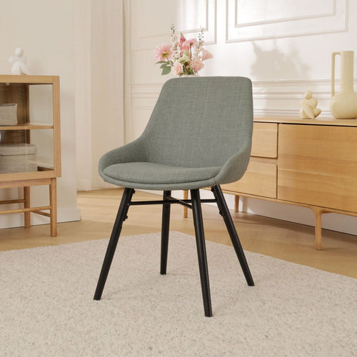 Nolon Nena-Isa Eetkamerstoel Saliegroen - Zwarte Houten Poten - vtwonen shop