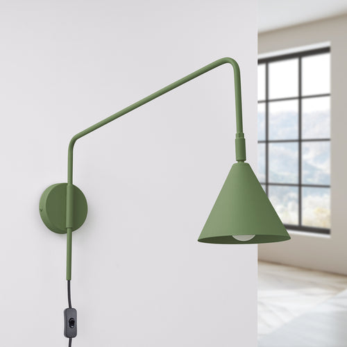 Sollux Lighting Wandlamp NOX olijfgroen - 14x61x30cm