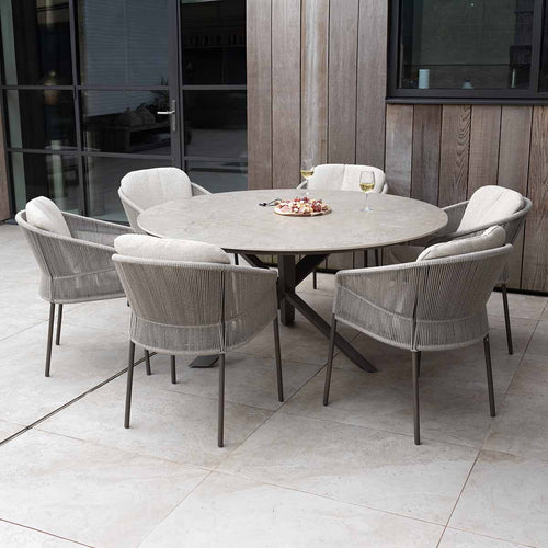 4 Seasons tuintafel Prado Ø160x75 cm- ceramic sabbia - terre