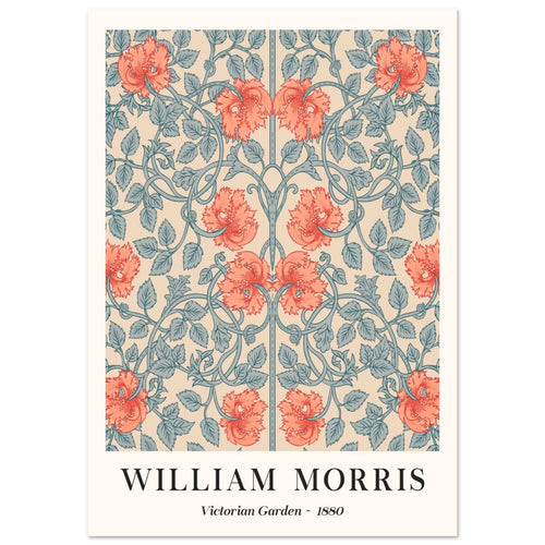 Artfulprints Poster met Lijst William Morris - Victorian garden 1880   - 70x100 cm - Meerkleurig