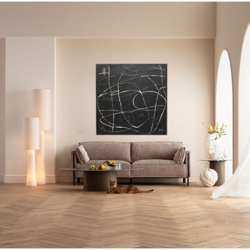 Kare Design Schilderij Sketch 120x120cm zwart