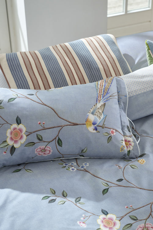 Pip Studio Decoratiekussen Bamboo Blossom - 35 x 60 cm - Licht blauw