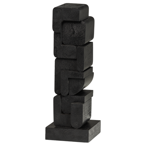 WOOOD sculptuur ornament Isan - Hout - Zwart - 53x18x18