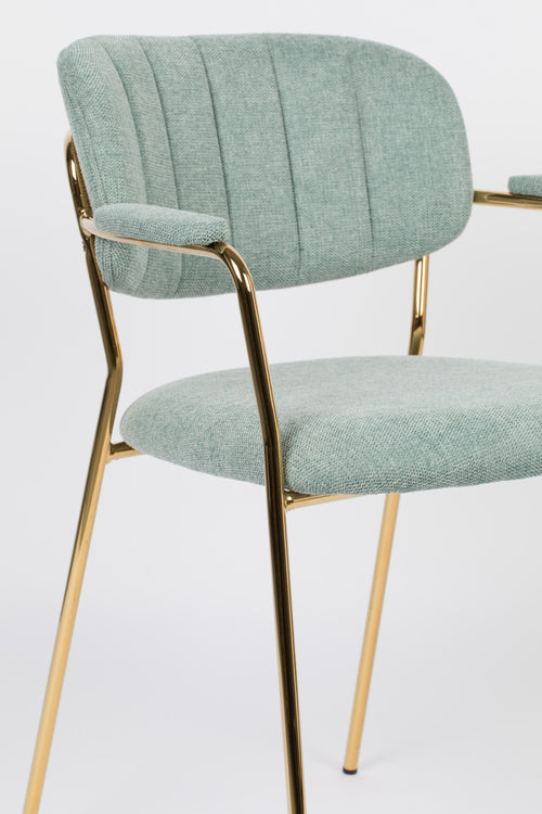 Housecraft Living Jolien Eetkamerstoelen armleuning Goud/Lichtgroen - Set van 2 - vtwonen shop