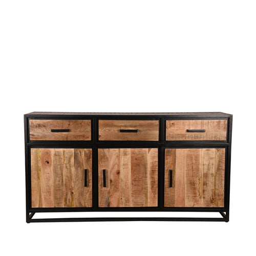 LABEL51 Dressoir Tampa - Zwart Metaal/Mangohout - 170x45x90cm - vtwonen shop