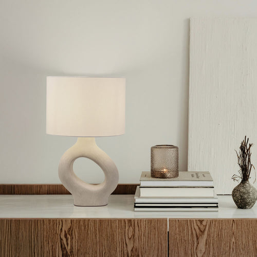 HOME DELUXE Grote Tafellamp Asymmetrisch LOLA - Beige