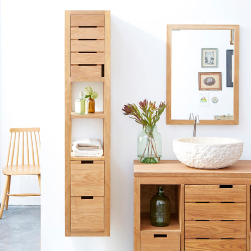 Tikamoon Massief eikenhouten kolomkast - Naturel - vtwonen shop