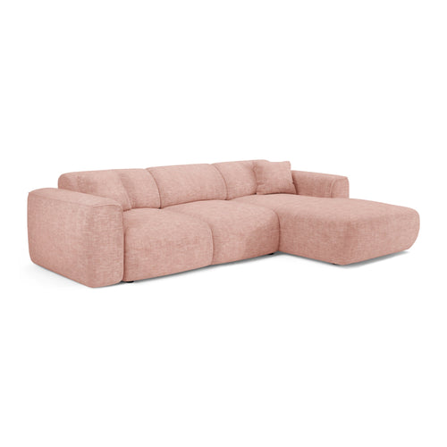 Sia Home - Hoekbanken YUMA - Fluweel met structuur - Vintage roze - 283cm - vtwonen shop