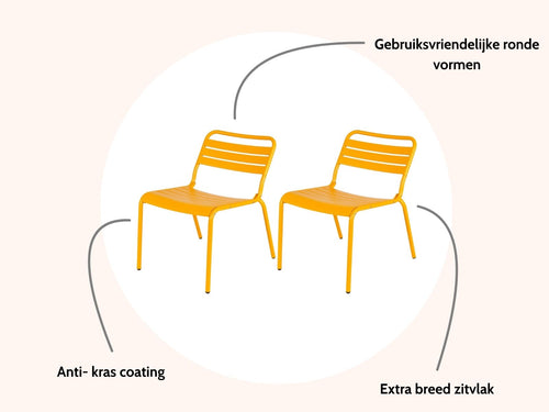 MaximaVida metalen loungestoel Max XXL okergeel - doos per 2 stuks