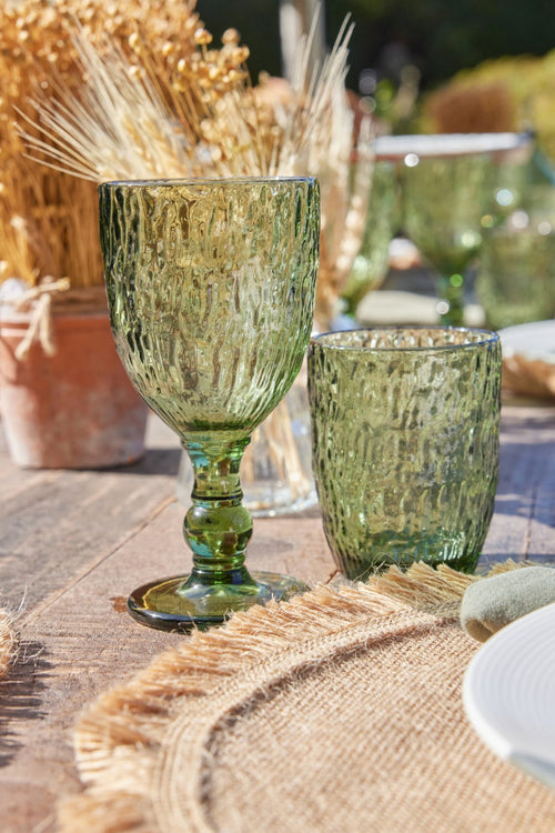 J-Line wijnglas Vera - polyresin - groen