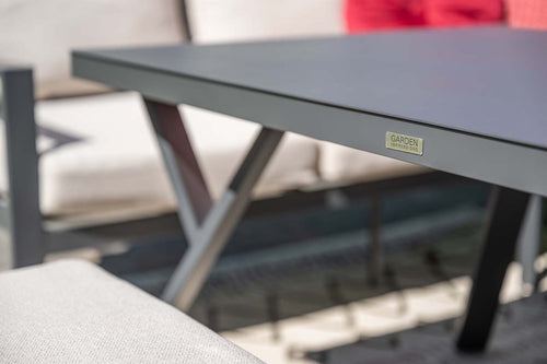 Sergio aluminium lounge-diningset - 8-persoons - rechts - zand - vtwonen shop