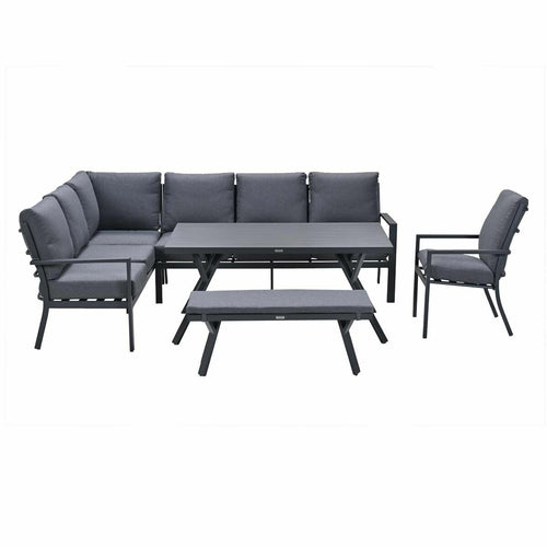 Garden Impressions lounge dining set Senja mystic grey - 5-delig - links incl stoel - vtwonen shop