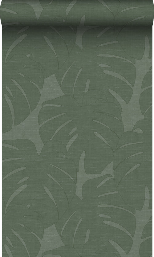 Origin Wallcoverings behang bladeren met geweven structuur groen - 0,53 x 10,05 m - 347762 - vtwonen shop